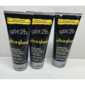 Hair Gel Got2b Ultra Glued Invincible Styling 6 oz lot 3 new